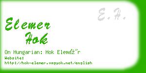 elemer hok business card